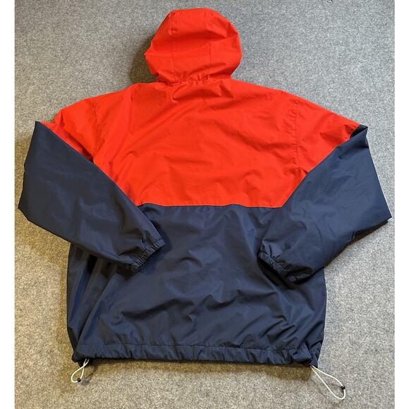 New Balance Hoode Jacket Red Blue Drawtring Waist SZ L - Picture 2 of 13